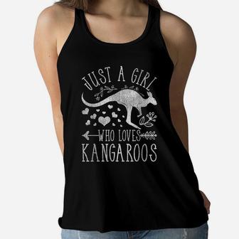 Just A Girl Who Loves Kangaroo Women Flowy Tank | Crazezy CA