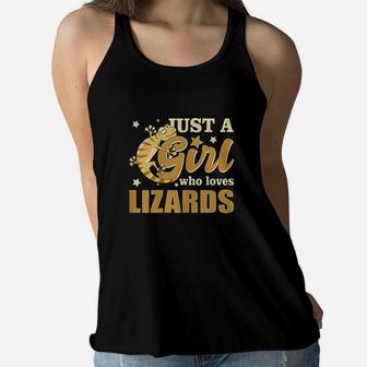 Just A Girl Who Loves Lizards Reptile Gift Women Flowy Tank | Crazezy CA