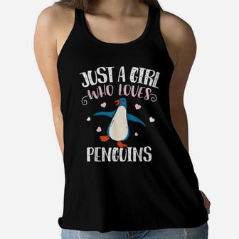 Just A Girl Who Loves Penguins Penguin Women Flowy Tank - Monsterry AU