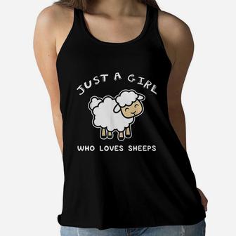 Just A Girl Who Loves Sheep Women Flowy Tank | Crazezy