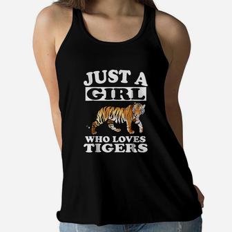 Just A Girl Who Loves Tigers Tiger Women Flowy Tank | Crazezy CA