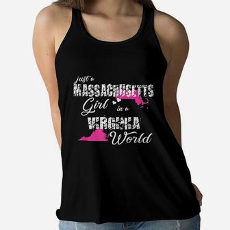Just A Massachusetts Girl In A Virginia World Women Flowy Tank | Crazezy CA