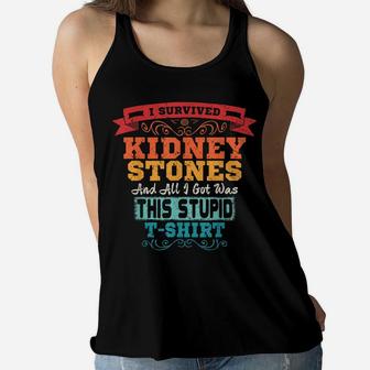 Kidney Stones Tshirt Removal Surgery Survivor Awareness Gift Women Flowy Tank | Crazezy