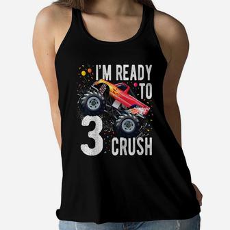 Kids 3Rd Birthday Boy Shirt 3 Year Old Monster Truck Car T Shirt Women Flowy Tank | Crazezy DE