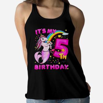 Kids 5Th Birthday Unicorn Mermicorn Daughter Mermaid Gift Women Flowy Tank | Crazezy AU