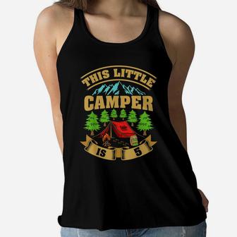 Kids 5Th Camping Birthday Camper Lover 5 Year Old Women Flowy Tank | Crazezy CA