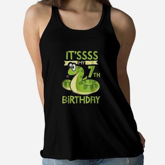 Kids 7Th Birthday Snake For 7 Yr Old Boys Girls Women Flowy Tank | Crazezy UK