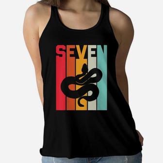Kids 7Th Birthday Vintage Snake Lover Pet Reptile 7 Years Old Women Flowy Tank | Crazezy AU