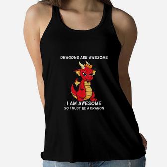 Kids Dragons Are Awesome Im A Dragon For Boys And Girls Women Flowy Tank | Crazezy