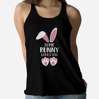 Kids Easter Bunny Some Bunny Loves You Easter Gift Women Flowy Tank - Thegiftio UK