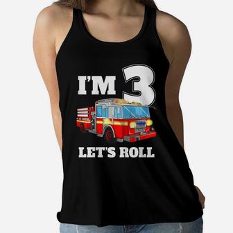 Kids Fire Truck 3Rd Birthday T Shirt Boy Toddler Firefighter Tee Women Flowy Tank | Crazezy