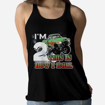 Kids I'm 2 Years Old This Is How I Roll Monster Trucks Women Flowy Tank | Crazezy UK