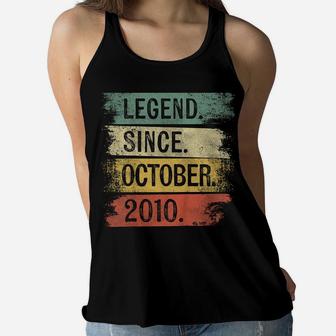 Kids Legend Since October 2010 9 Year Old 9Th Birthday Gifts Women Flowy Tank | Crazezy CA