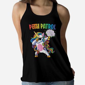 Kids Petal Patrol Shirt Flower Girl Wedding Dabbing Unicorn Women Flowy Tank | Crazezy