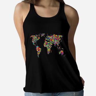 Kids Puzzle World Map Boys Girls Atlas Global Women Flowy Tank | Crazezy