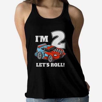 Kids Race Car 2Nd Birthday 2 Boy Toddler Racing Car Driver Women Flowy Tank | Crazezy CA