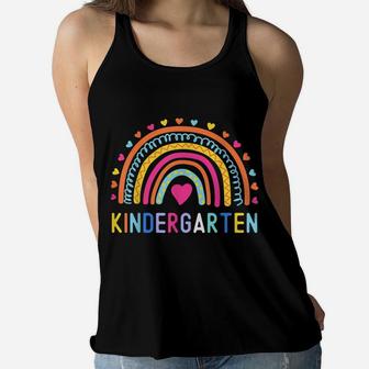 Kindergarten Rainbow Girl Boy Teacher Kid Team Kinder Squad Women Flowy Tank | Crazezy