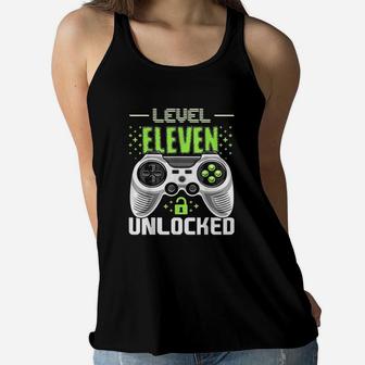 Level 11 Unlocked Video Game 11Th Birthday Gamer Gift Boys Women Flowy Tank | Crazezy AU