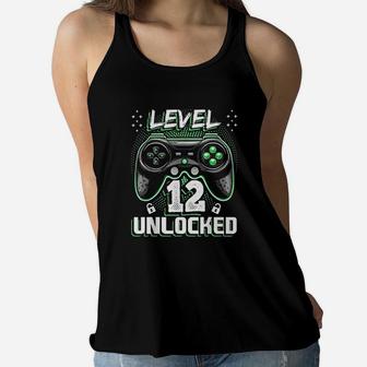 Level 12 Unlocked Video Game Birthday Gamer Gift Boy Women Flowy Tank | Crazezy UK