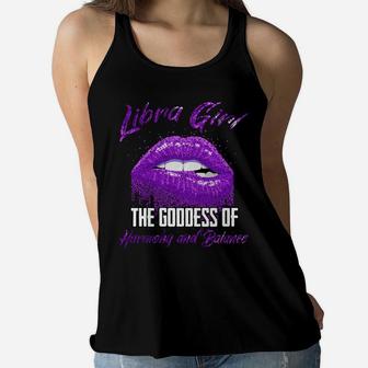 Libra Girl The Goddess Of Harmony And Balance Libra Sign Sweatshirt Women Flowy Tank | Crazezy