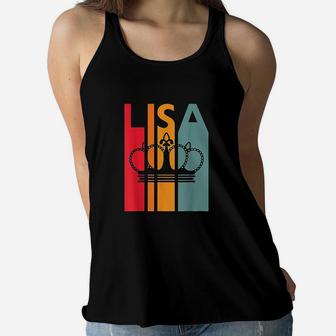 Lisa Gift Idea For Girls Women Retro First Name Vintage Lisa Women Flowy Tank | Crazezy DE