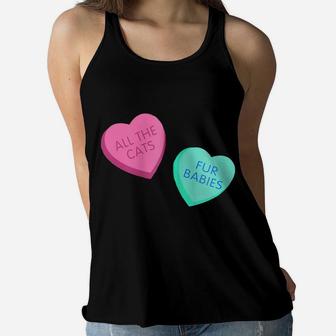 Love Cats Conversation Hearts Funny Gift For Women And Girls Zip Hoodie Women Flowy Tank | Crazezy UK
