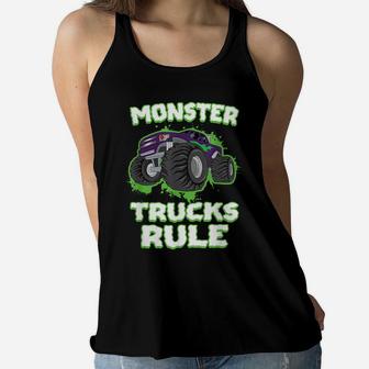 Love Monster Trucks For Boys & Birthday Party Monster Truck Women Flowy Tank | Crazezy UK