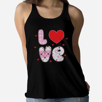 Love Valentine Gift Hearts Happy Valentines Day Women Flowy Tank - Seseable
