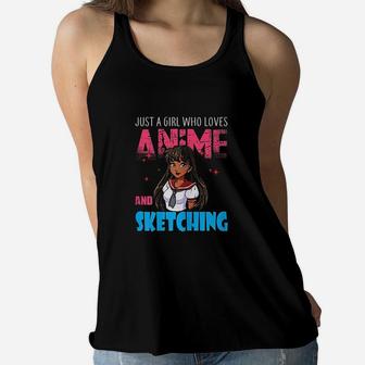 Lover Girl Just A Girl Who Loves And Sketching Women Flowy Tank | Crazezy AU