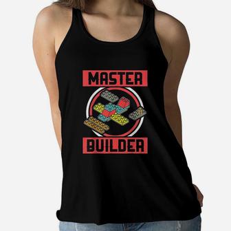 Master Builder Kids Building Blocks Birthday Bricks Boy Gift Women Flowy Tank | Crazezy UK