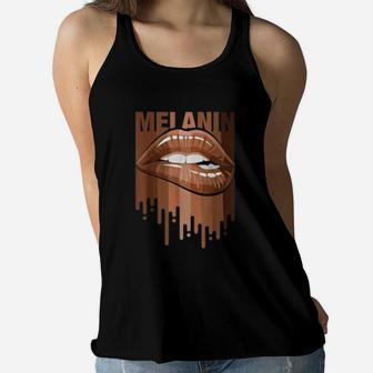Melanin Girl Lips Black Girl Magic Women Flowy Tank - Thegiftio UK