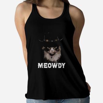 Meowdy Cowboy Cat Women Flowy Tank | Crazezy AU