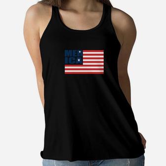 Merica USA American Flag Patriotic 4th Of July Flag Day Women Flowy Tank - Seseable