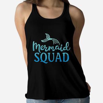 Mermaid Squad Birthday Party Girls Gift Women Flowy Tank | Crazezy