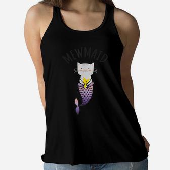 Mewmaid Design For Mermaid And Cat Lovers Girls Birthday Women Flowy Tank | Crazezy DE