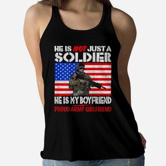 My Boyfriend My Soldier Proud Army Girlfriend Military Lover Women Flowy Tank | Crazezy