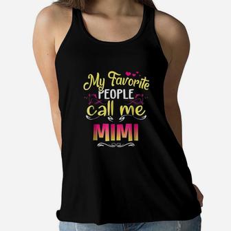 My Favorite People Call Me Mimi Gifts Women Flowy Tank - Seseable