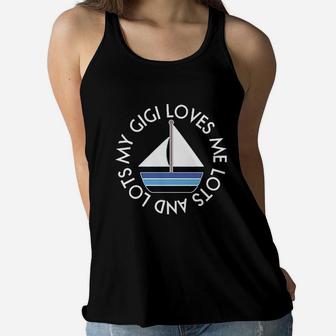 My Gigi Loves Me Sailboat Boys Sailing Women Flowy Tank | Crazezy CA