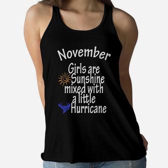 November-Girls Are Sunshine Mixed With A Little-Hurricane Women Flowy Tank | Crazezy