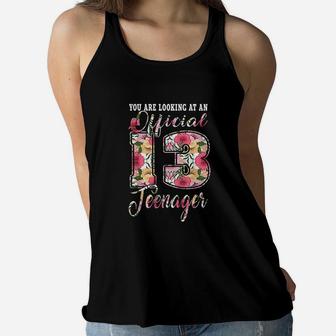 Official 13 Teenager 13Th Birthday 13 Years Old Girl Women Flowy Tank | Crazezy DE