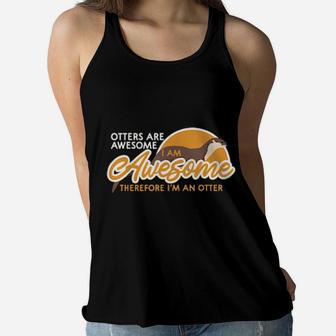 Otters Are Awesome Distressed Cute Boys Gi Women Flowy Tank - Monsterry