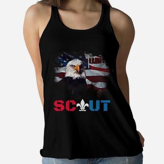 Patriotic Scout Boy Girl Scouting Lover Us Flag Eagle Sweatshirt Women Flowy Tank | Crazezy DE