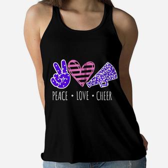 Peace Love Cheer Cheerleader Teen Girls Funny Cheerleading Zip Hoodie Women Flowy Tank | Crazezy AU