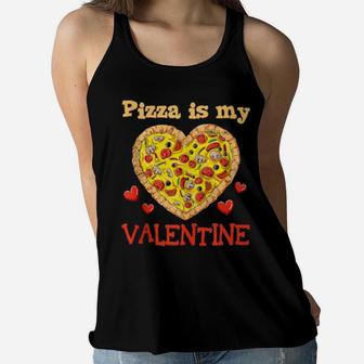 Pizza Is My Valentine Valentines Day Pizza Heart Boys Women Flowy Tank - Monsterry