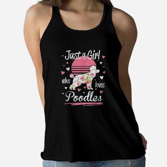 Poodle Design Just A Girl Who Loves Poodles Women Flowy Tank | Crazezy CA