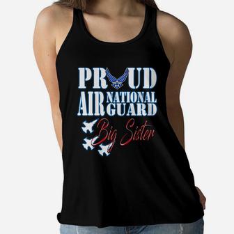 Proud Air National Guard Big Sister Freedom Day Gift Women Flowy Tank - Seseable