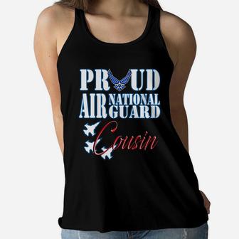 Proud Air National Guard Cousin Freedom Day Gift Women Flowy Tank - Seseable