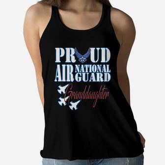Proud Air National Guard Granddaughter Freedom Day Gift Women Flowy Tank - Seseable