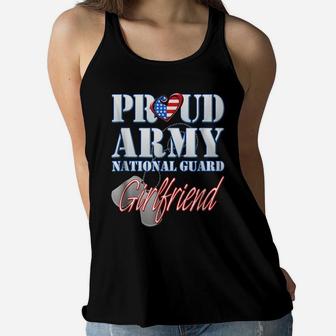 Proud Army National Guard Girlfriend Usa Heart Flag Shirt Women Flowy Tank | Crazezy CA