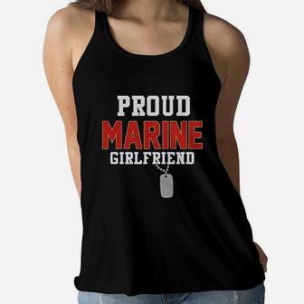 Proud Marine Girlfriend Women Flowy Tank | Crazezy